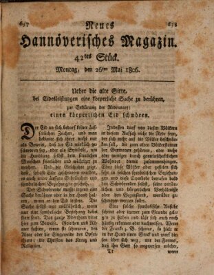 Neues hannoversches Magazin (Hannoversche Anzeigen) Montag 26. Mai 1806