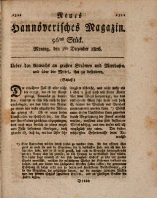 Neues hannoversches Magazin (Hannoversche Anzeigen) Montag 1. Dezember 1806