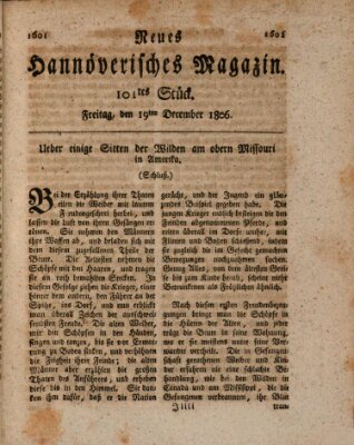 Neues hannoversches Magazin (Hannoversche Anzeigen) Freitag 19. Dezember 1806