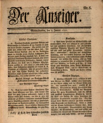 Der Anzeiger (Allgemeiner Anzeiger der Deutschen) Samstag 8. Januar 1791