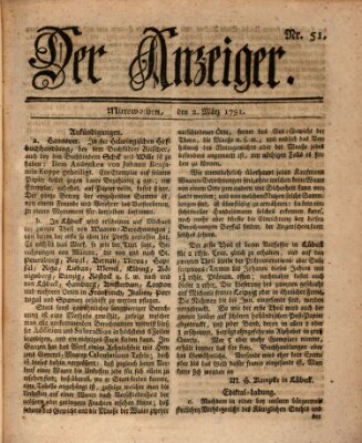 Der Anzeiger (Allgemeiner Anzeiger der Deutschen) Mittwoch 2. März 1791