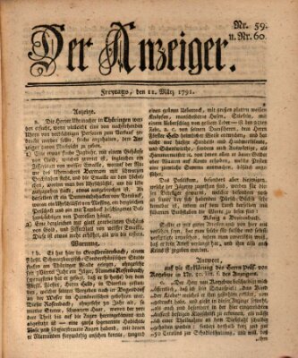 Der Anzeiger (Allgemeiner Anzeiger der Deutschen) Freitag 11. März 1791