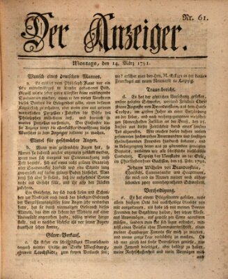 Der Anzeiger (Allgemeiner Anzeiger der Deutschen) Montag 14. März 1791