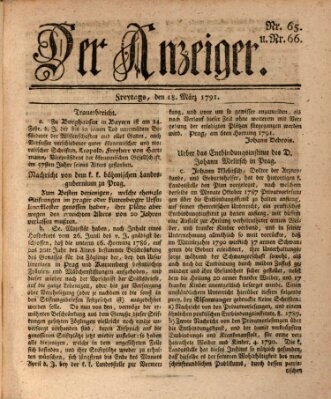 Der Anzeiger (Allgemeiner Anzeiger der Deutschen) Freitag 18. März 1791