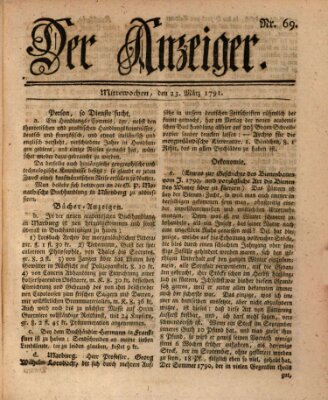 Der Anzeiger (Allgemeiner Anzeiger der Deutschen) Mittwoch 23. März 1791