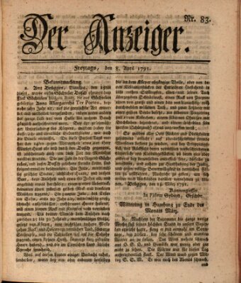 Der Anzeiger (Allgemeiner Anzeiger der Deutschen) Freitag 8. April 1791