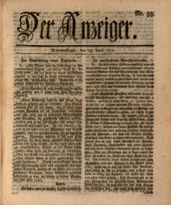 Der Anzeiger (Allgemeiner Anzeiger der Deutschen) Donnerstag 14. April 1791