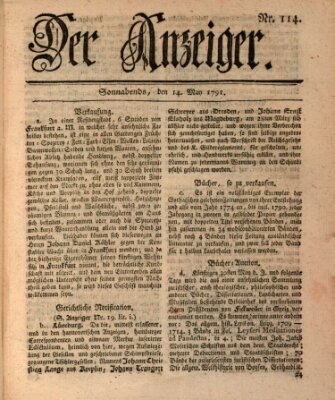 Der Anzeiger (Allgemeiner Anzeiger der Deutschen) Samstag 14. Mai 1791