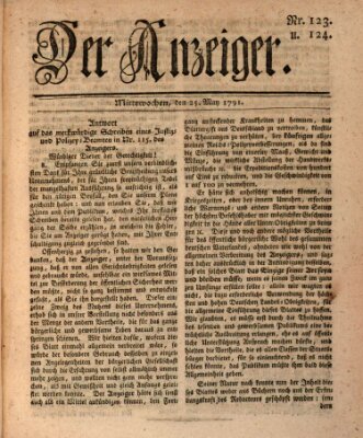 Der Anzeiger (Allgemeiner Anzeiger der Deutschen) Mittwoch 25. Mai 1791