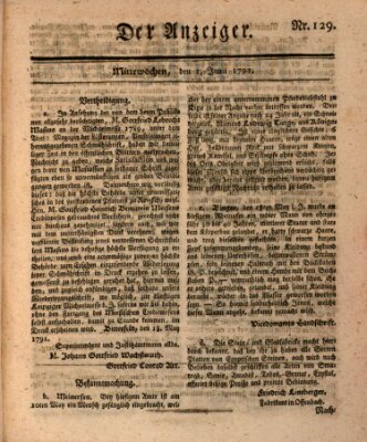 Der Anzeiger (Allgemeiner Anzeiger der Deutschen) Mittwoch 1. Juni 1791