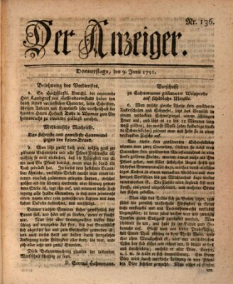 Der Anzeiger (Allgemeiner Anzeiger der Deutschen) Donnerstag 9. Juni 1791