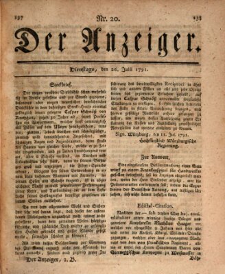 Der Anzeiger (Allgemeiner Anzeiger der Deutschen) Dienstag 26. Juli 1791