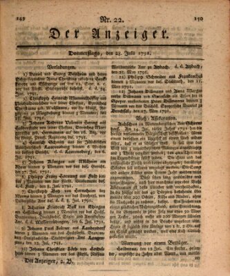 Der Anzeiger (Allgemeiner Anzeiger der Deutschen) Donnerstag 28. Juli 1791