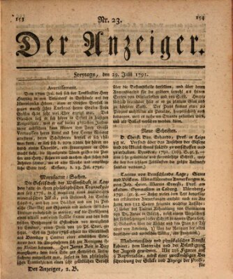 Der Anzeiger (Allgemeiner Anzeiger der Deutschen) Freitag 29. Juli 1791