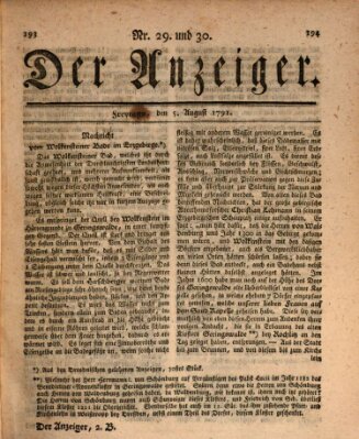 Der Anzeiger (Allgemeiner Anzeiger der Deutschen) Freitag 5. August 1791