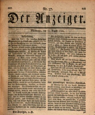 Der Anzeiger (Allgemeiner Anzeiger der Deutschen) Montag 15. August 1791