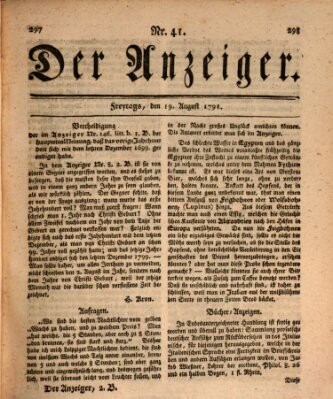 Der Anzeiger (Allgemeiner Anzeiger der Deutschen) Freitag 19. August 1791