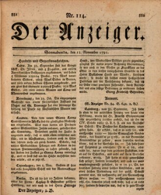 Der Anzeiger (Allgemeiner Anzeiger der Deutschen) Samstag 12. November 1791