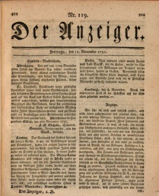 Der Anzeiger (Allgemeiner Anzeiger der Deutschen) Freitag 18. November 1791