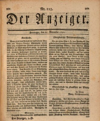 Der Anzeiger (Allgemeiner Anzeiger der Deutschen) Freitag 25. November 1791