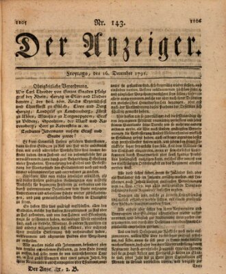 Der Anzeiger (Allgemeiner Anzeiger der Deutschen) Freitag 16. Dezember 1791