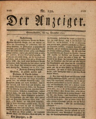 Der Anzeiger (Allgemeiner Anzeiger der Deutschen) Samstag 24. Dezember 1791