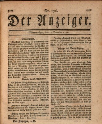 Der Anzeiger (Allgemeiner Anzeiger der Deutschen) Mittwoch 28. Dezember 1791