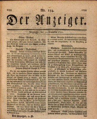 Der Anzeiger (Allgemeiner Anzeiger der Deutschen) Freitag 30. Dezember 1791