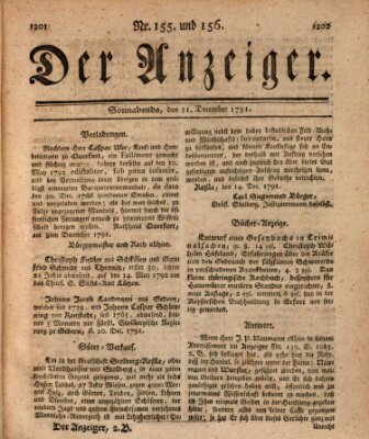 Der Anzeiger (Allgemeiner Anzeiger der Deutschen) Samstag 31. Dezember 1791