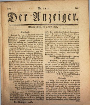 Der Anzeiger (Allgemeiner Anzeiger der Deutschen) Mittwoch 9. Mai 1792