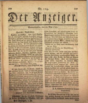 Der Anzeiger (Allgemeiner Anzeiger der Deutschen) Samstag 12. Mai 1792