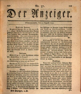 Der Anzeiger (Allgemeiner Anzeiger der Deutschen) Mittwoch 15. August 1792