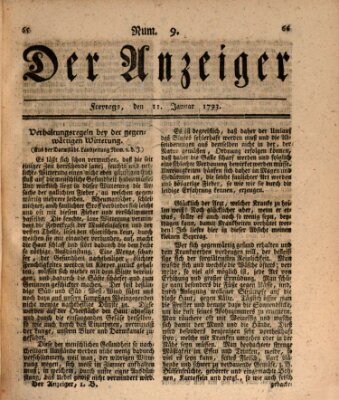 Der Anzeiger (Allgemeiner Anzeiger der Deutschen) Freitag 11. Januar 1793