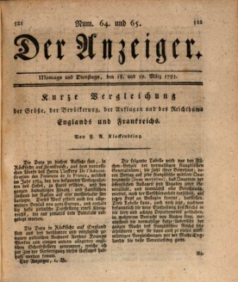 Der Anzeiger (Allgemeiner Anzeiger der Deutschen) Dienstag 19. März 1793