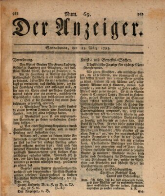 Der Anzeiger (Allgemeiner Anzeiger der Deutschen) Samstag 23. März 1793