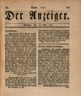 Der Anzeiger (Allgemeiner Anzeiger der Deutschen) Freitag 10. Mai 1793