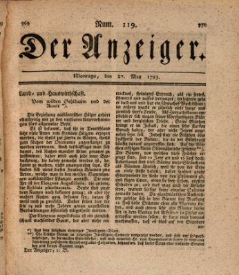 Der Anzeiger (Allgemeiner Anzeiger der Deutschen) Montag 27. Mai 1793