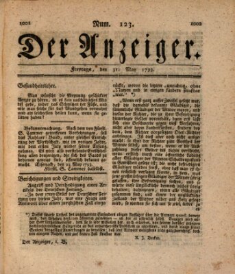 Der Anzeiger (Allgemeiner Anzeiger der Deutschen) Freitag 31. Mai 1793