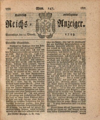 Kaiserlich privilegirter Reichs-Anzeiger (Allgemeiner Anzeiger der Deutschen) Donnerstag 19. Dezember 1793