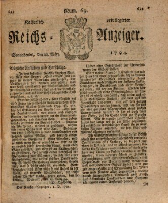 Kaiserlich privilegirter Reichs-Anzeiger (Allgemeiner Anzeiger der Deutschen) Samstag 22. März 1794