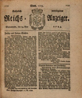 Kaiserlich privilegirter Reichs-Anzeiger (Allgemeiner Anzeiger der Deutschen) Samstag 24. Mai 1794