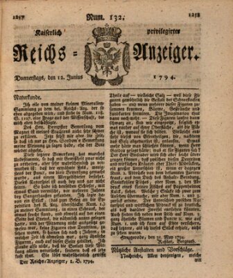 Kaiserlich privilegirter Reichs-Anzeiger (Allgemeiner Anzeiger der Deutschen) Donnerstag 12. Juni 1794