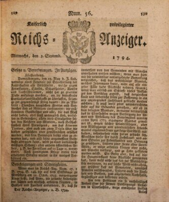 Kaiserlich privilegirter Reichs-Anzeiger (Allgemeiner Anzeiger der Deutschen) Mittwoch 3. September 1794