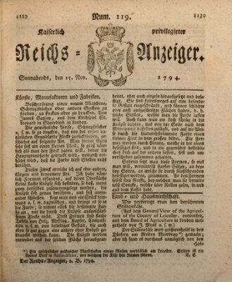 Kaiserlich privilegirter Reichs-Anzeiger (Allgemeiner Anzeiger der Deutschen) Samstag 15. November 1794