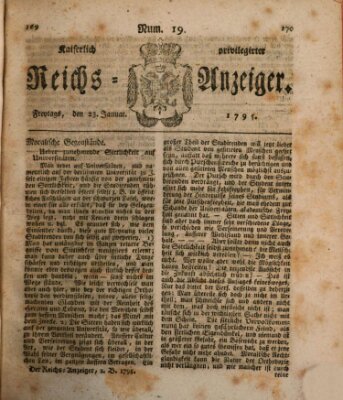 Kaiserlich privilegirter Reichs-Anzeiger (Allgemeiner Anzeiger der Deutschen) Freitag 23. Januar 1795