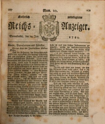 Kaiserlich privilegirter Reichs-Anzeiger (Allgemeiner Anzeiger der Deutschen) Samstag 24. Januar 1795