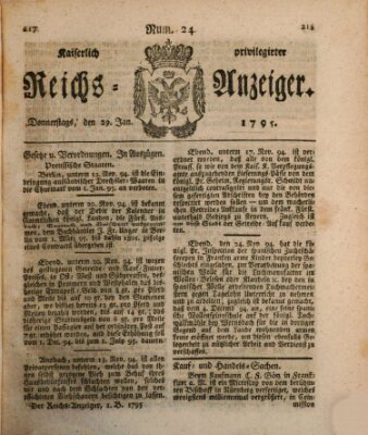 Kaiserlich privilegirter Reichs-Anzeiger (Allgemeiner Anzeiger der Deutschen) Donnerstag 29. Januar 1795