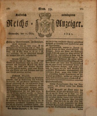 Kaiserlich privilegirter Reichs-Anzeiger (Allgemeiner Anzeiger der Deutschen) Mittwoch 11. März 1795