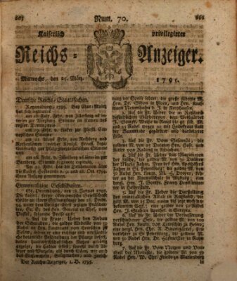 Kaiserlich privilegirter Reichs-Anzeiger (Allgemeiner Anzeiger der Deutschen) Mittwoch 25. März 1795