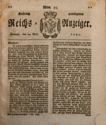 Kaiserlich privilegirter Reichs-Anzeiger (Allgemeiner Anzeiger der Deutschen) Freitag 24. April 1795